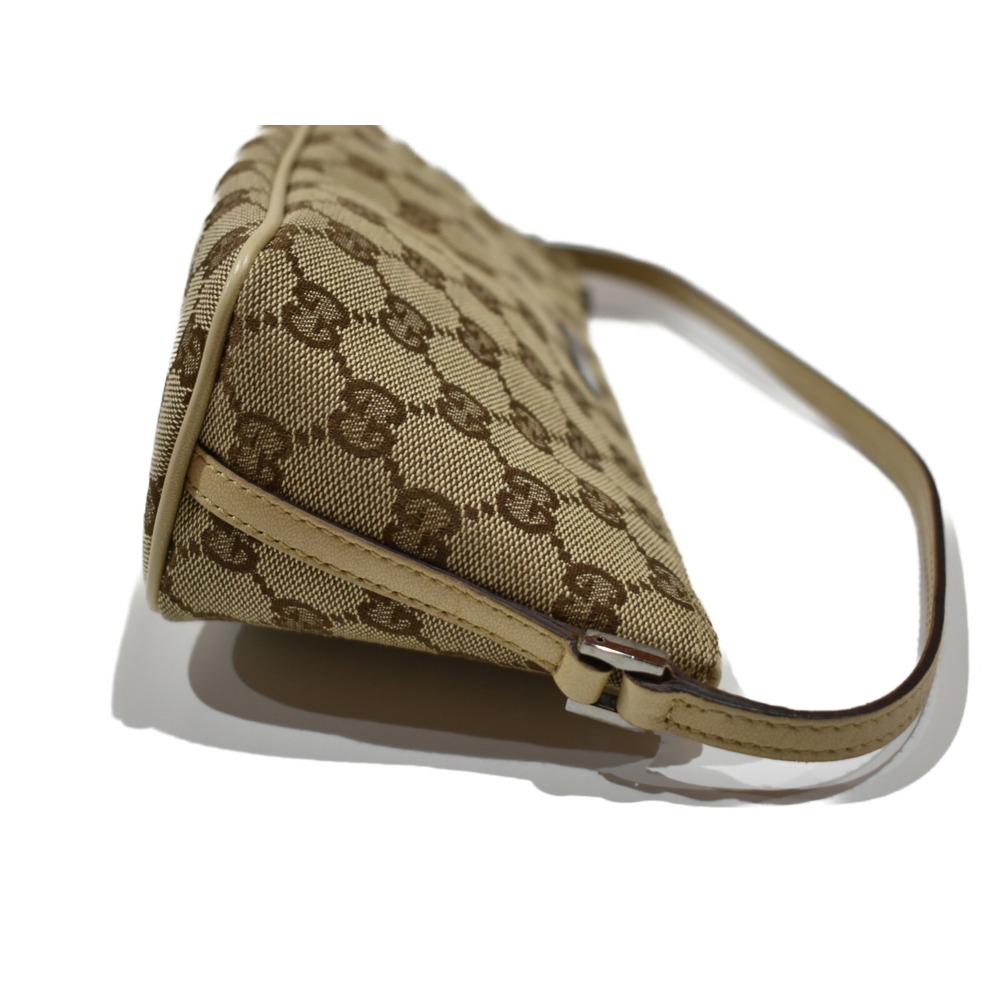 GUCCI GG Canvas Accessory Pouch Beige Tan Bag Handbag - Picture 2 of 5